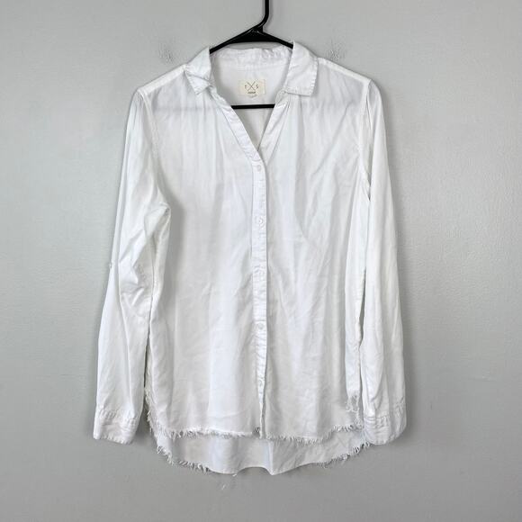 T&S White Button Up Lyocell Shirt Collared Breathable Lightweight Size Medium - Picture 2 of 10